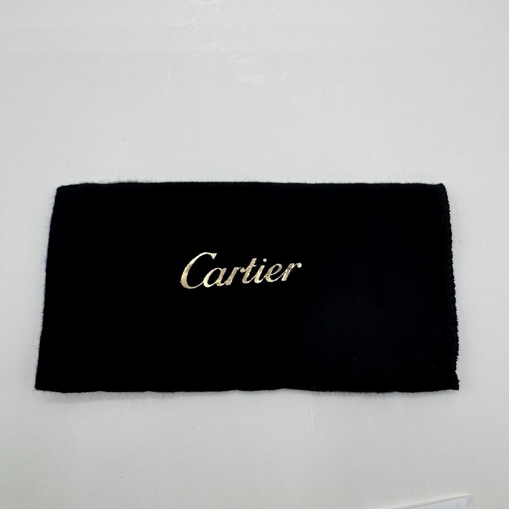 Cartier Jewelry Open Ended Pouch Travel Storage Black 6.25"x3.25"